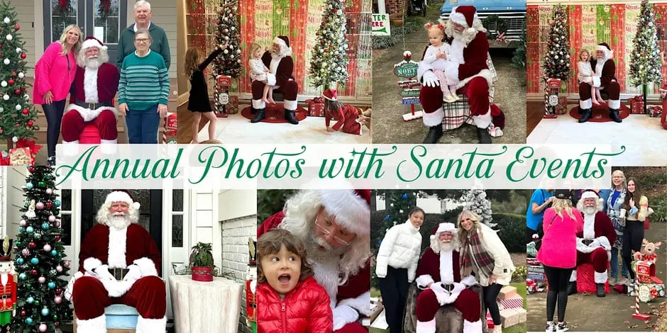 Families and kids posing with Santa Mike at Patty's past Photos with Santa events